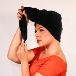 Toalha Gota Fleece + Gaze - Preta