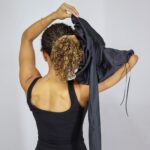 Touca Difusora Alongada Preta de Cetim Anti Frizz - Imagem 2