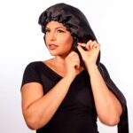 Touca Difusora Preta de Cetim Anti Frizz - Imagem 2