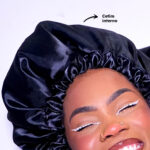 Touca Difusora Preta de Cetim Anti Frizz - Imagem 8