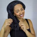 Touca Difusora Alongada Preta de Cetim Anti Frizz - Imagem 4