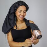 Touca Difusora Alongada Preta de Cetim Anti Frizz - Imagem 5