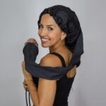 Touca Difusora Alongada Preta de Cetim Anti Frizz - Imagem 6