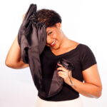 Touca Difusora Preta de Cetim Anti Frizz - Imagem 6