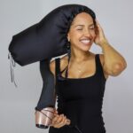 Touca Difusora Alongada Preta de Cetim Anti Frizz - Imagem 7