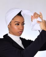 Toalha Branca  Anti Frizz Grande - 3 em 1 - 100% Algodão - Malha Fio Penteado - Turbante - Finalização de Salão - 60X80 | Soulta - Imagem 3